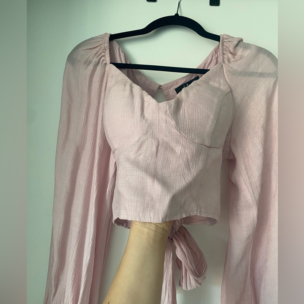 Lulus pastel pink cotton blouse